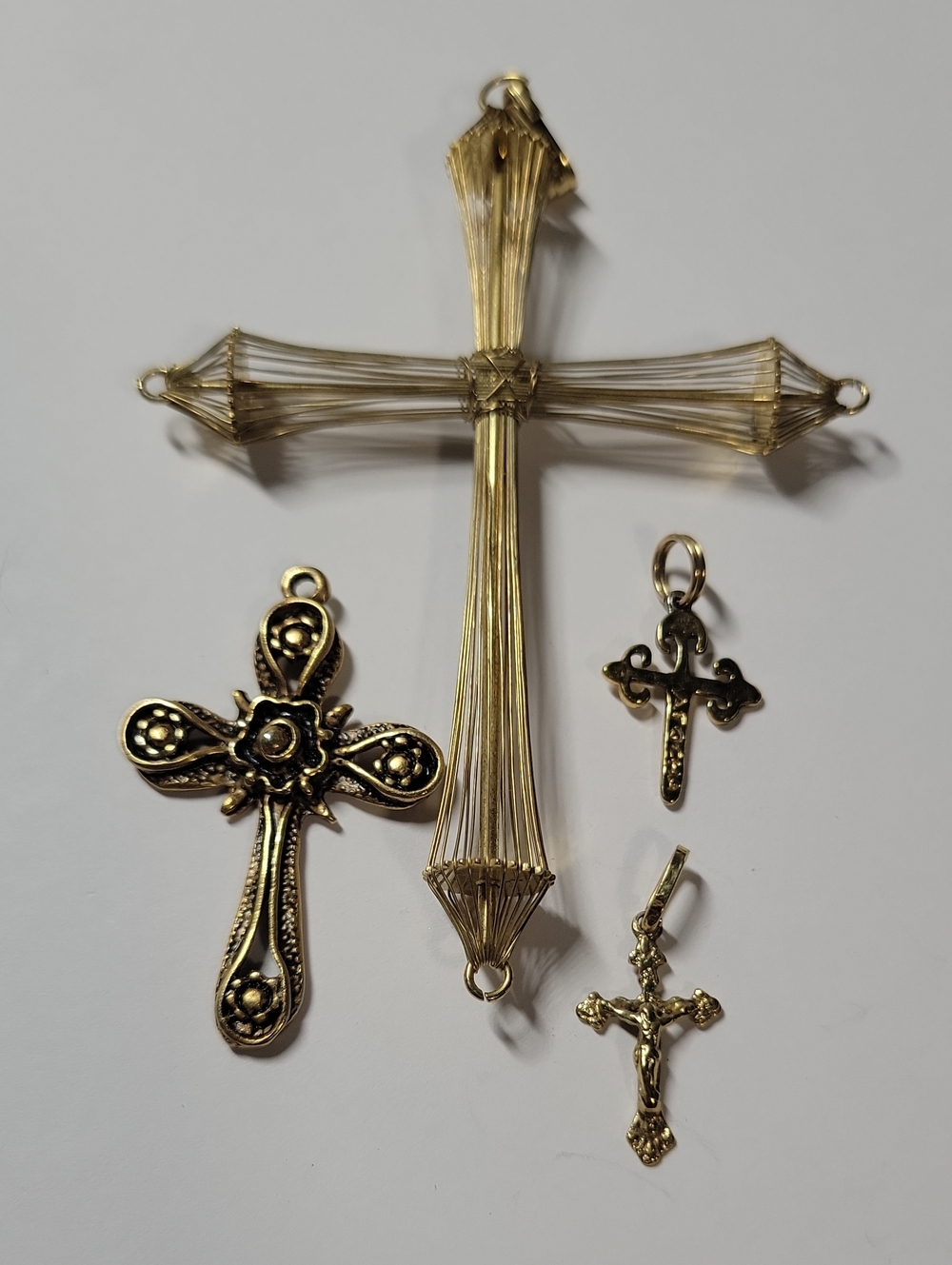 Gold Tone Cross Pendant Lot